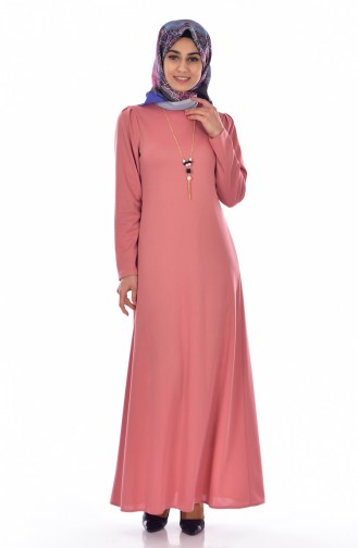 فستان زهري باهت 8104-05