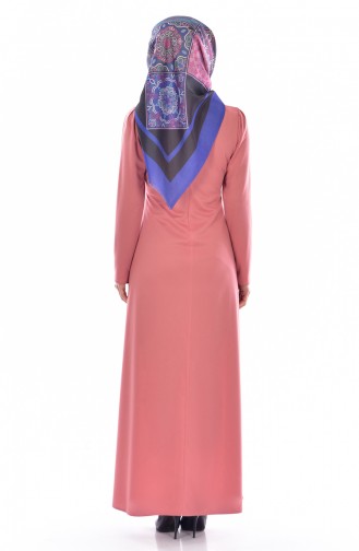 فستان زهري باهت 8104-05