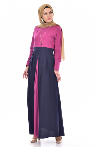 Robe Garnie avec Collier 2265-07 Rose Pâle 2265-07