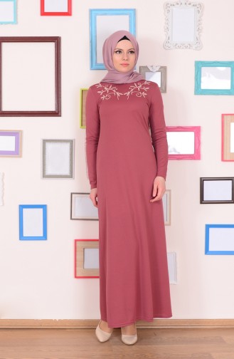 Dusty Rose Hijab Dress 2165-02