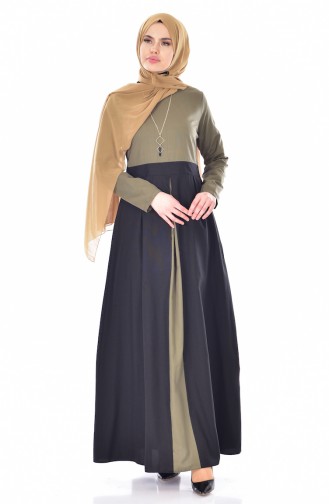 Khaki Hijab Dress 2265-01