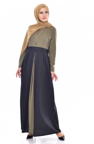 Khaki Hijab Dress 2265-01