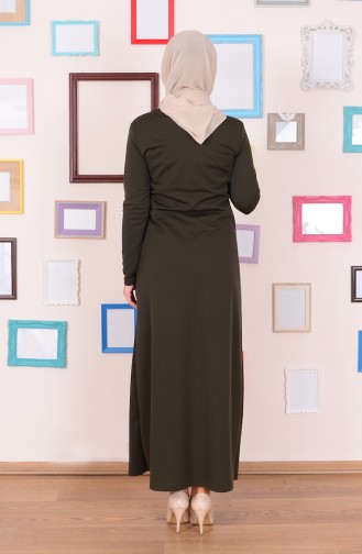 Khaki Hijab Dress 2161-04