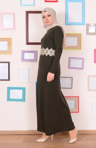 Khaki Hijab Dress 2162-02