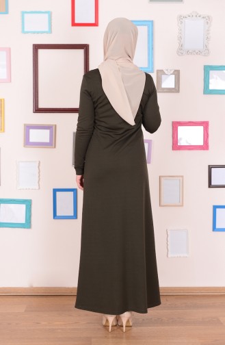 Khaki Hijab Dress 2165-01