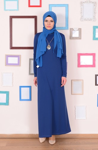 Indigo Hijab Dress 2161-01