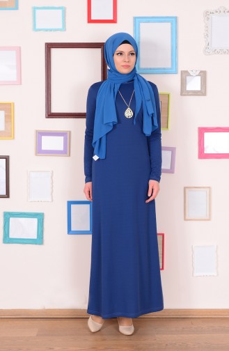 Indigo Hijab Dress 2161-01