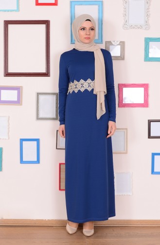 Indigo Hijab Dress 2162-05