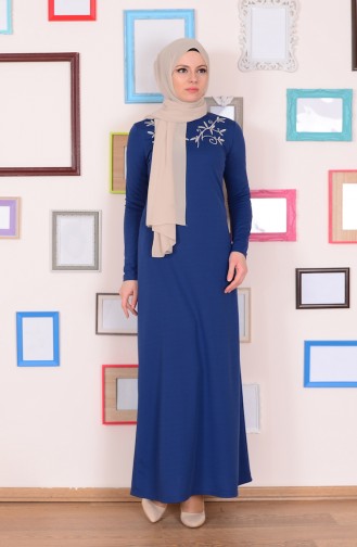 Indigo Hijab Dress 2165-05