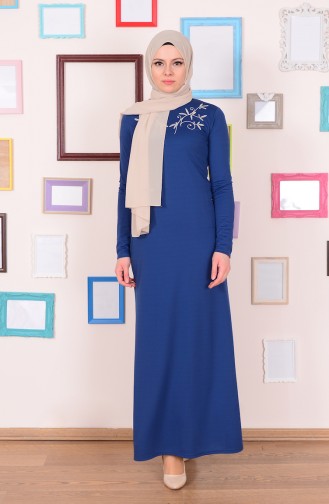 Indigo Hijab Dress 2165-05
