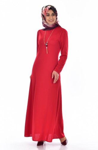 Kleid mit Gürtel 8104-02 Rot 8104-02