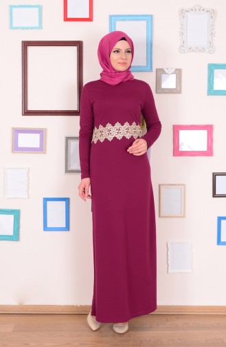 Dark Fuchsia Hijab Dress 2162-04