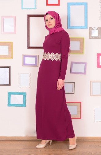 Dark Fuchsia Hijab Dress 2162-04
