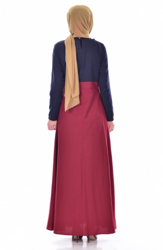 Navy Blue Hijab Dress 2265-02