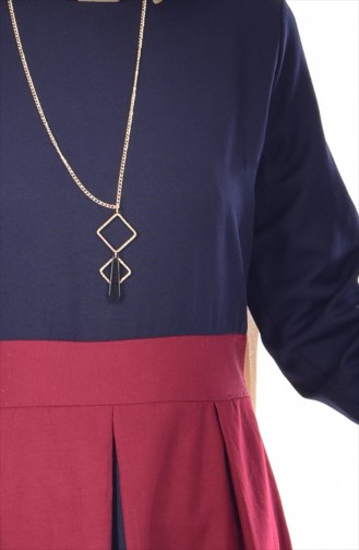 Navy Blue İslamitische Jurk 2265-02