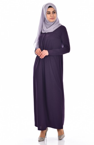 Pileli Elbise 2157-05 Mor