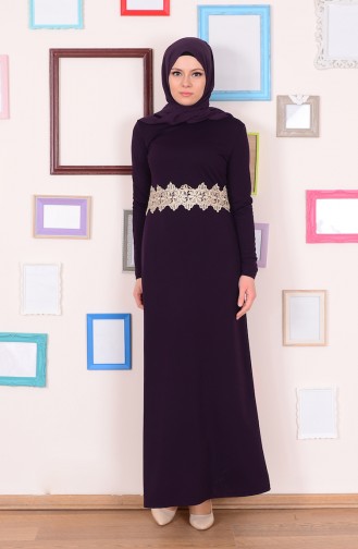 Purple Hijab Dress 2162-03