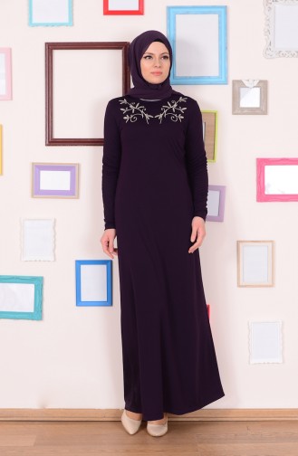 Purple Hijab Dress 2165-03