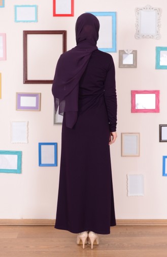 Purple Hijab Dress 2165-03