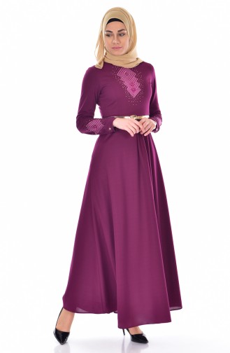 Plum Hijab Dress 0508-01