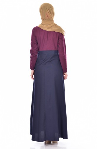 Plum Hijab Dress 2265-04