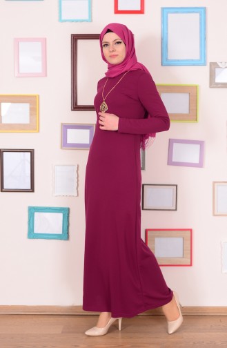 Plum Hijab Dress 2161-05