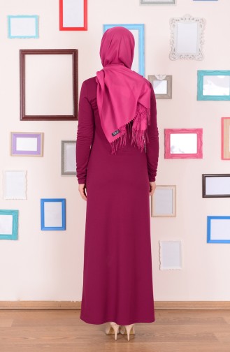 Plum Hijab Dress 2165-06
