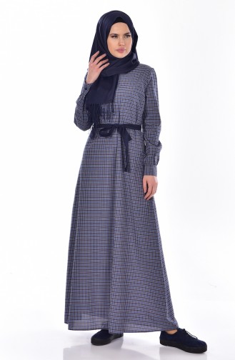 Saks-Blau Hijab Kleider 5732-02