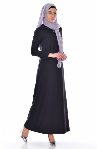 Black Hijab Dress 4222-01