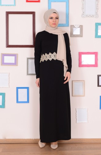 Black Hijab Dress 2162-01