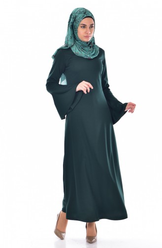 Emerald Green Hijab Dress 0124-08