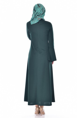 İspanyol Kol Elbise 0124-08 Zümrüt Yeşil