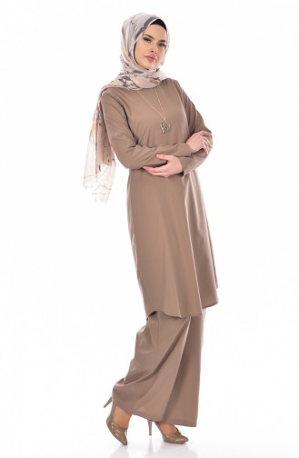 Tunika mit Hose 2er Set 9013-08 Beige 9013-08