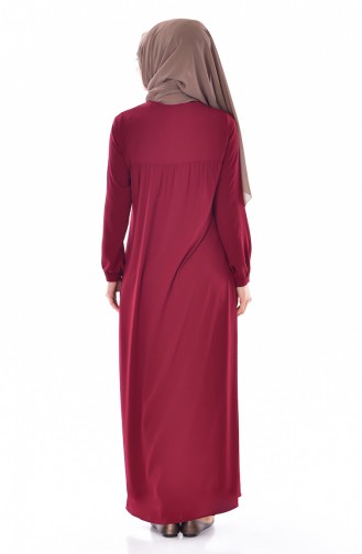 Kleid mit Hemdkragen 4009-01 Weinrot 4009-01