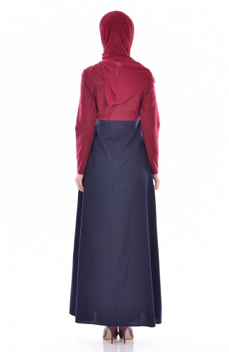 Robe Garnie avec Collier 2265-10 Bordeaux 2265-10