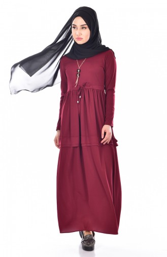 فستان بتصميم سادة مع سلسال  1081-06