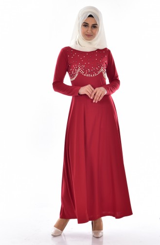 Red Hijab Dress 7662-03