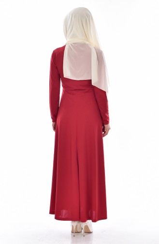 Red Hijab Dress 7662-03