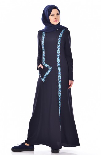 Turquoise İslamitische Jurk 0621-03