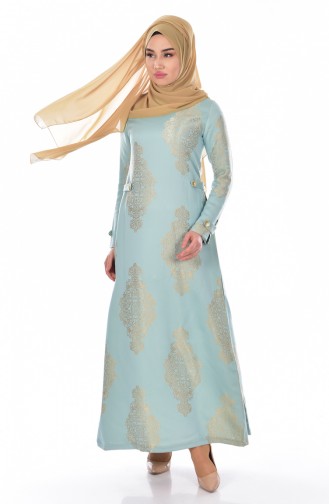 Minzengrün Hijab Kleider 5505-01