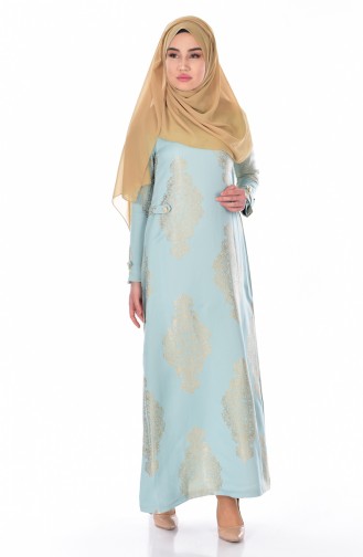 Mint Green Hijab Dress 5505-01