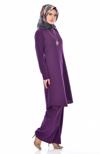 Tunik Pantolon İkili Takım 9013-03 Mor