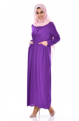 Kleid mit Hemdkragen 4009-05 Lila 4009-05