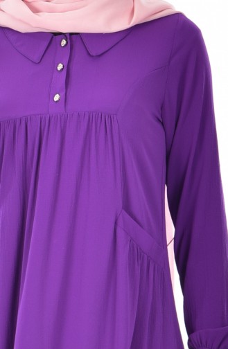 Shirt Collar Dress 4009-05 Purple 4009-05