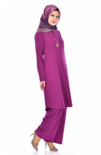 Tunik Pantolon İkili Takım 9013-04 Mürdüm 9013-04