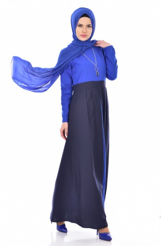 Saxe Hijab Dress 2265-06