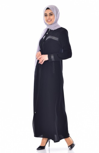 Abaya mit Reißverschluss  0523-01 Schwarz 0523-01