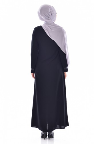 Abaya mit Reißverschluss  0523-01 Schwarz 0523-01