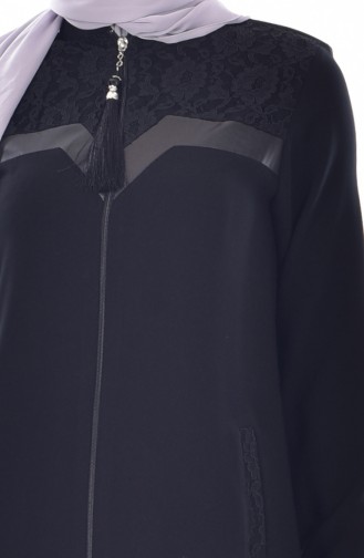 Abaya mit Reißverschluss  0523-01 Schwarz 0523-01