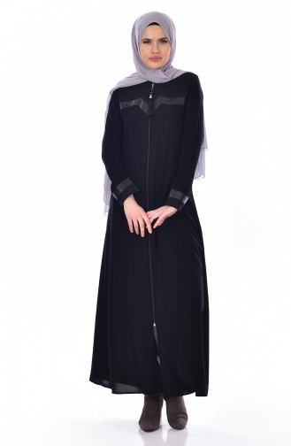 Abaya a Fermeture 0523A-01 Noir 0523A-01